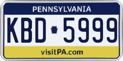 PA license plate KBD5999
