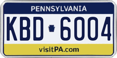 PA license plate KBD6004