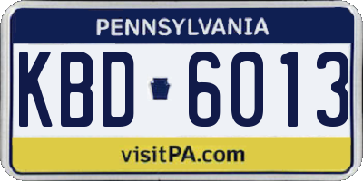PA license plate KBD6013