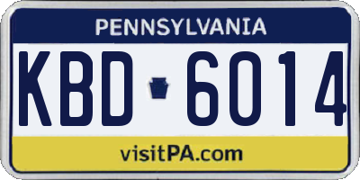 PA license plate KBD6014