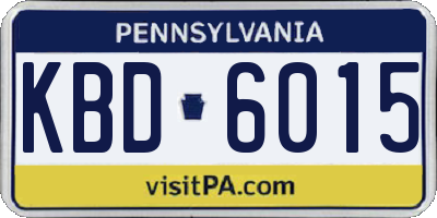 PA license plate KBD6015