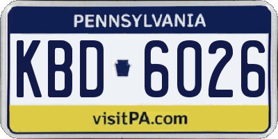 PA license plate KBD6026