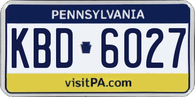 PA license plate KBD6027