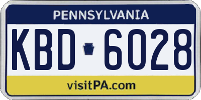 PA license plate KBD6028