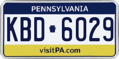 PA license plate KBD6029