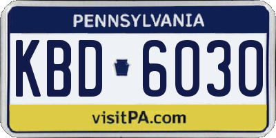 PA license plate KBD6030
