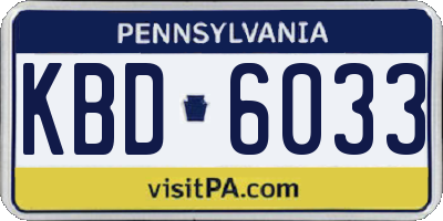 PA license plate KBD6033