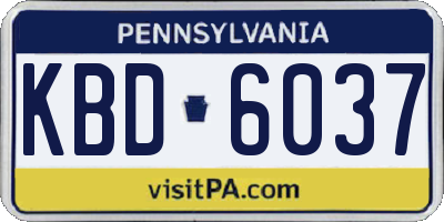 PA license plate KBD6037