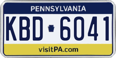 PA license plate KBD6041
