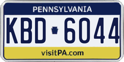 PA license plate KBD6044