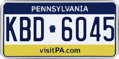 PA license plate KBD6045