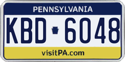 PA license plate KBD6048