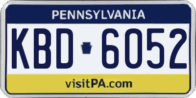 PA license plate KBD6052