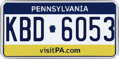 PA license plate KBD6053