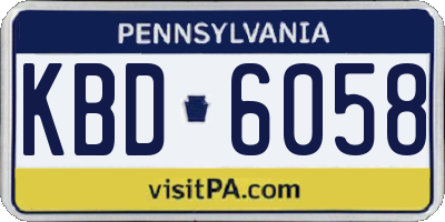 PA license plate KBD6058
