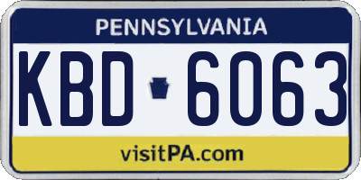 PA license plate KBD6063