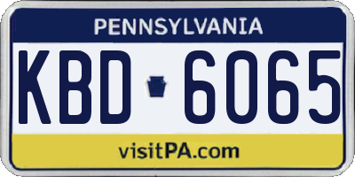 PA license plate KBD6065