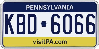 PA license plate KBD6066