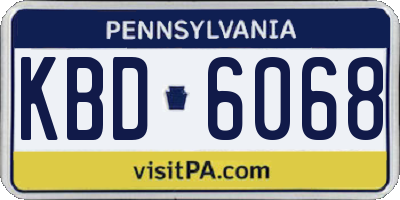 PA license plate KBD6068