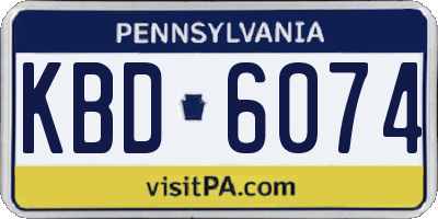 PA license plate KBD6074