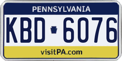 PA license plate KBD6076
