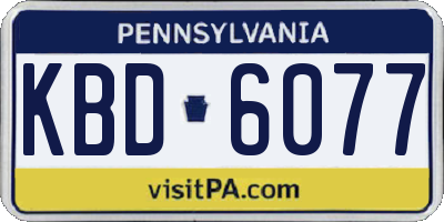 PA license plate KBD6077
