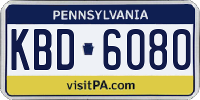 PA license plate KBD6080