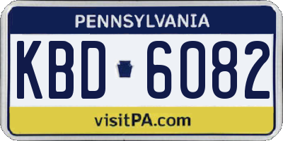 PA license plate KBD6082