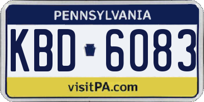 PA license plate KBD6083