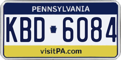 PA license plate KBD6084