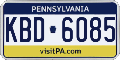 PA license plate KBD6085