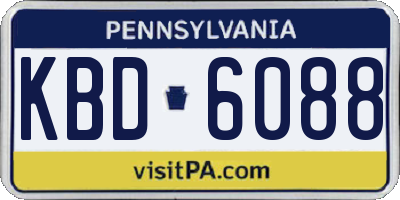 PA license plate KBD6088