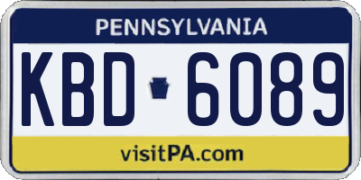 PA license plate KBD6089