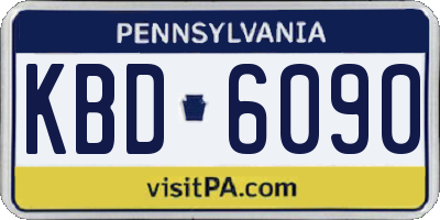 PA license plate KBD6090