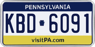 PA license plate KBD6091
