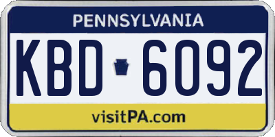 PA license plate KBD6092