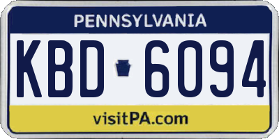 PA license plate KBD6094