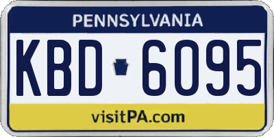 PA license plate KBD6095