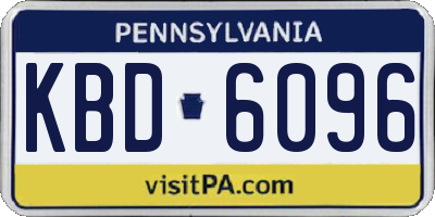 PA license plate KBD6096
