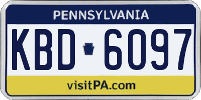PA license plate KBD6097