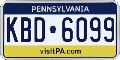 PA license plate KBD6099