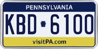 PA license plate KBD6100