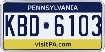 PA license plate KBD6103