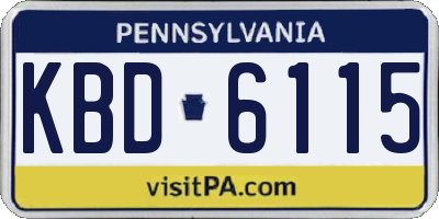 PA license plate KBD6115