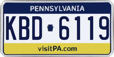 PA license plate KBD6119