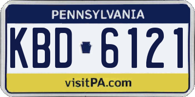 PA license plate KBD6121