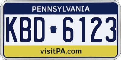 PA license plate KBD6123