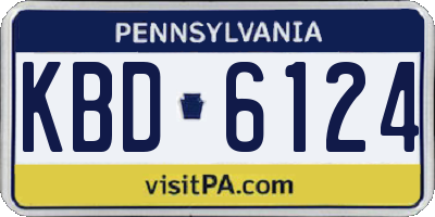 PA license plate KBD6124