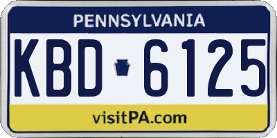 PA license plate KBD6125