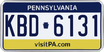 PA license plate KBD6131